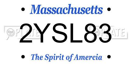 2YSL83 Massachusetts License Plate