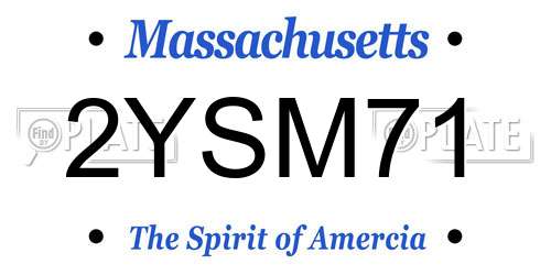 2YSM71 Massachusetts License Plate