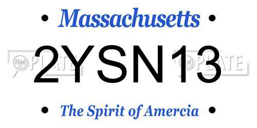 2YSN13 Massachusetts License Plate