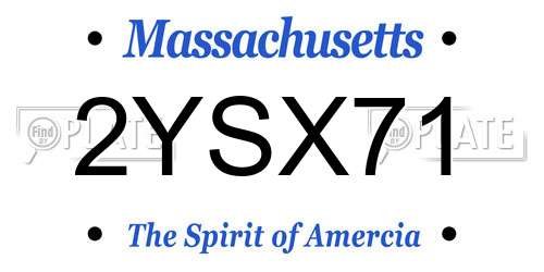 2YSX71 Massachusetts License Plate