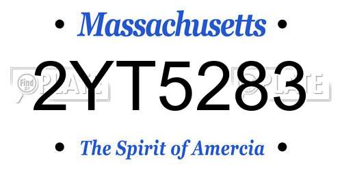 2YT5283 Massachusetts License Plate