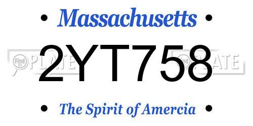 2YT758 Massachusetts License Plate