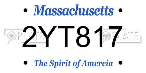 2YT817 Massachusetts License Plate