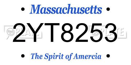 2YT8253 Massachusetts License Plate