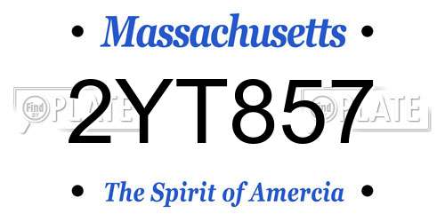 2YT857 Massachusetts License Plate