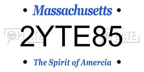 2YTE85 Massachusetts License Plate