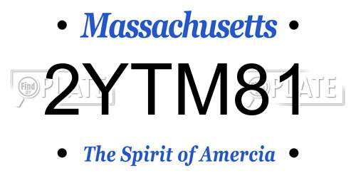 2YTM81 Massachusetts License Plate