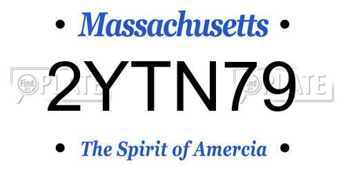 2YTN79 Massachusetts License Plate