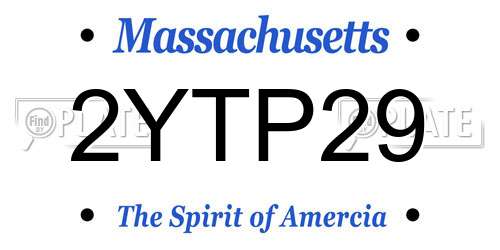 2YTP29 Massachusetts License Plate