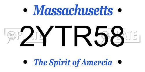 2YTR58 Massachusetts License Plate