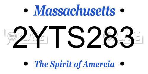 2YTS283 Massachusetts License Plate