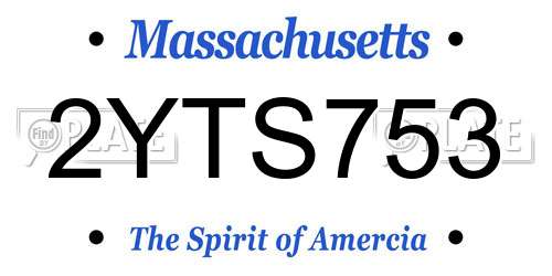 2YTS753 Massachusetts License Plate