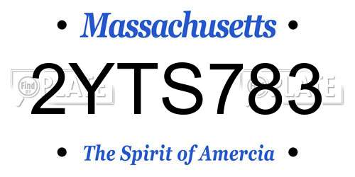 2YTS783 Massachusetts License Plate