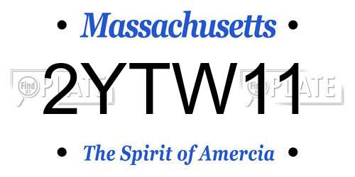 2YTW11 Massachusetts License Plate