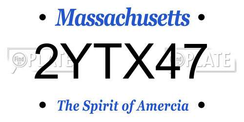 2YTX47 Massachusetts License Plate
