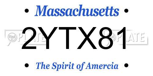 2YTX81 Massachusetts License Plate