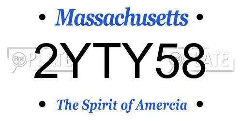 2YTY58 Massachusetts License Plate