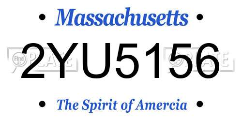 2YU5156 Massachusetts License Plate