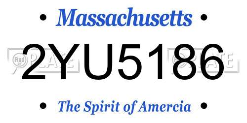 2YU5186 Massachusetts License Plate