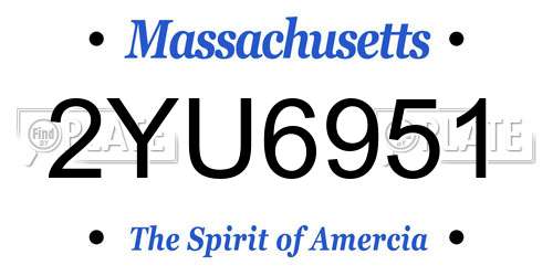2YU6951 Massachusetts License Plate