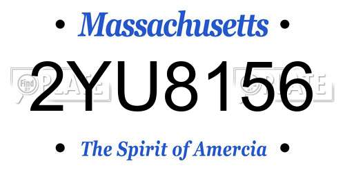 2YU8156 Massachusetts License Plate