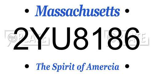 2YU8186 Massachusetts License Plate