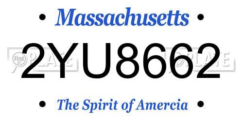 2YU8662 Massachusetts License Plate