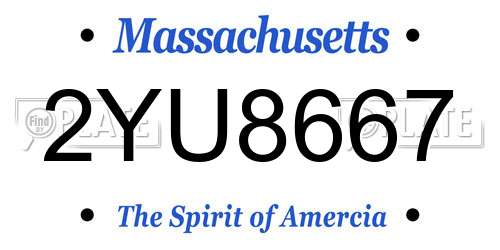 2YU8667 Massachusetts License Plate