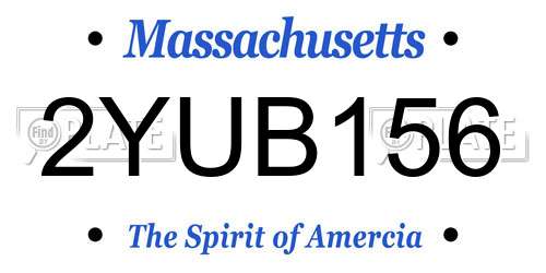 2YUB156 Massachusetts License Plate