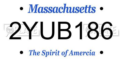 2YUB186 Massachusetts License Plate