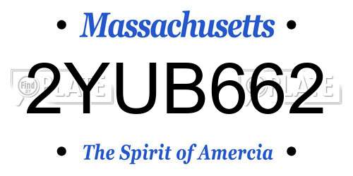 2YUB662 Massachusetts License Plate