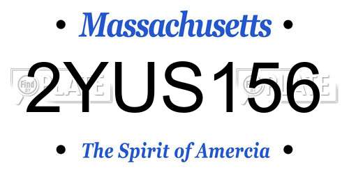 2YUS156 Massachusetts License Plate