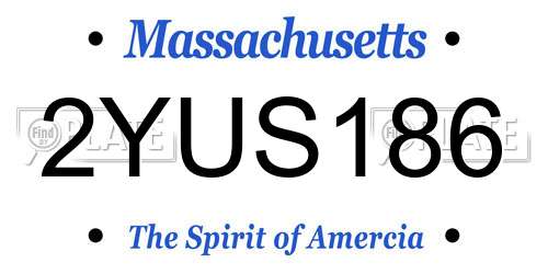 2YUS186 Massachusetts License Plate