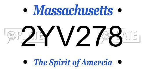 2YV278 Massachusetts License Plate