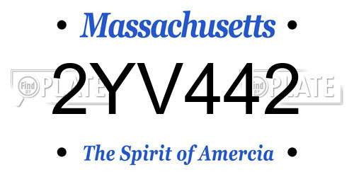 2YV442 Massachusetts License Plate