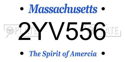 2YV556 Massachusetts License Plate