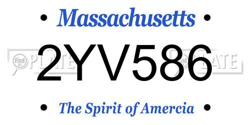 2YV586 Massachusetts License Plate