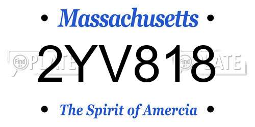 2YV818 Massachusetts License Plate
