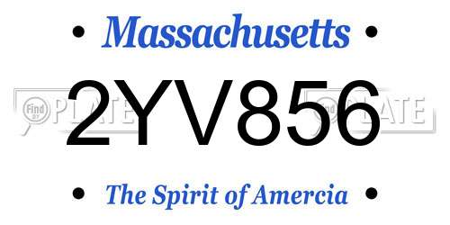 2YV856 Massachusetts License Plate