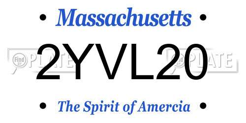 2YVL20 Massachusetts License Plate