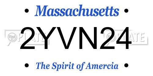 2YVN24 Massachusetts License Plate