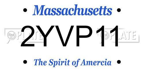 2YVP11 Massachusetts License Plate
