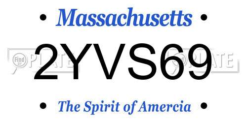 2YVS69 Massachusetts License Plate