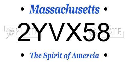 2YVX58 Massachusetts License Plate