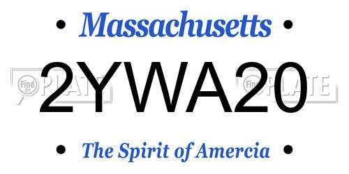 2YWA20 Massachusetts License Plate