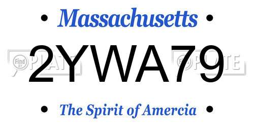 2YWA79 Massachusetts License Plate