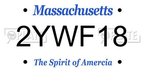 2YWF18 Massachusetts License Plate