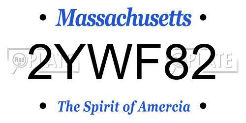 2YWF82 Massachusetts License Plate