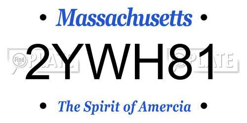 2YWH81 Massachusetts License Plate