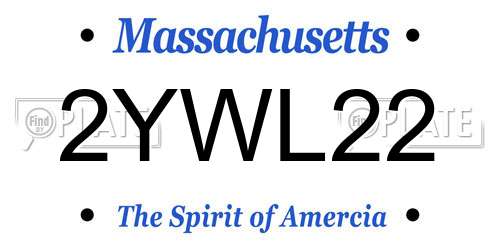 2YWL22 Massachusetts License Plate